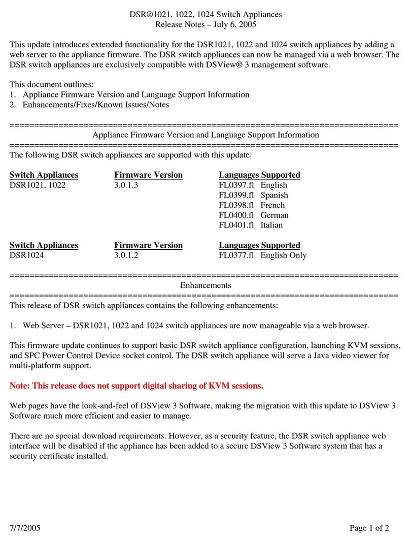 Avocent DSR Series DSR1021 Instruction Manual Avocent DSR Series DSR1021 Instruction Manual