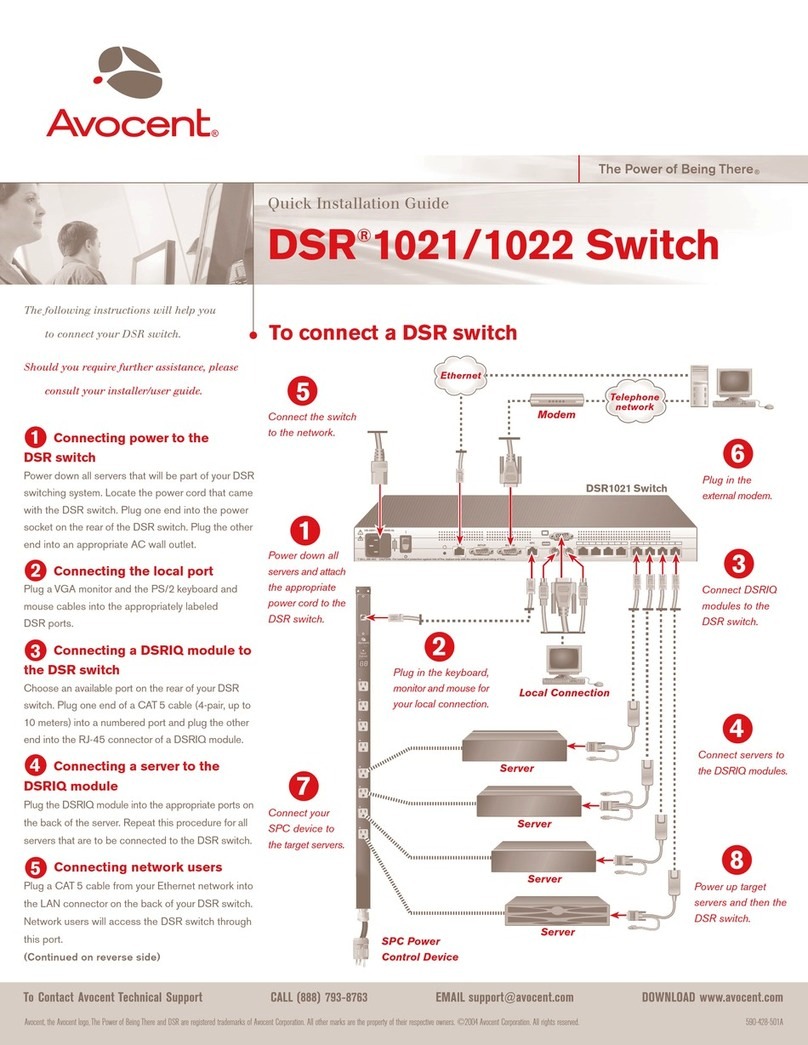 Avocent DSR Series DSR1021 Quick installation guide