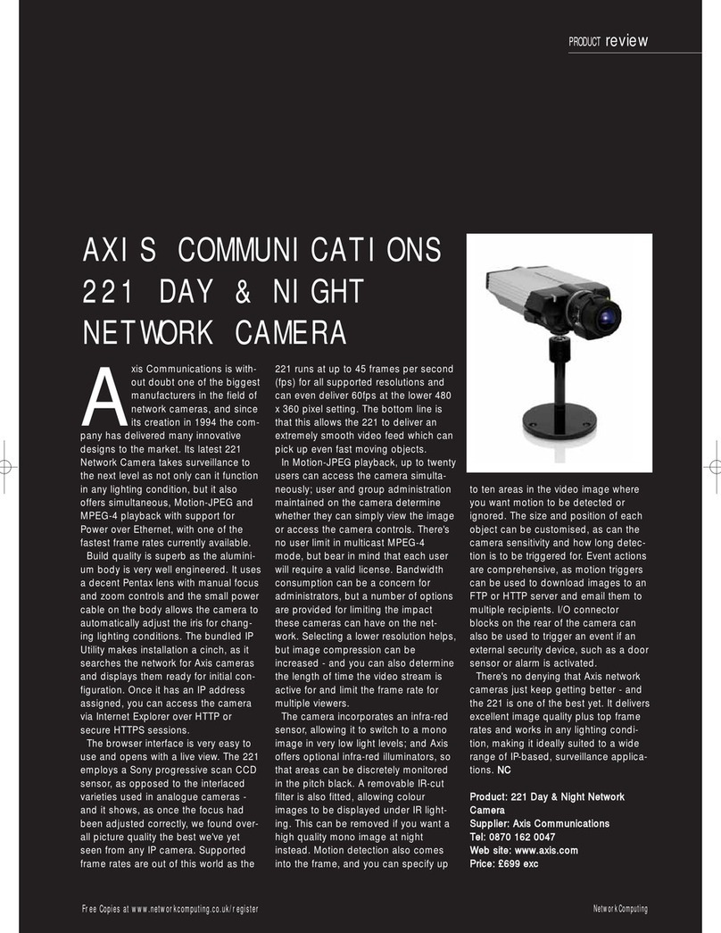Axis Network Camera AXIS 221 User manual Axis Network Camera AXIS 221 User manual