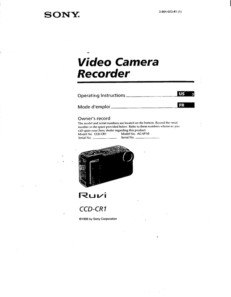 Sony CCD-CR1 - Video Camera Recorder 8mm User manual Sony CCD-CR1 - Video Camera Recorder 8mm User manual