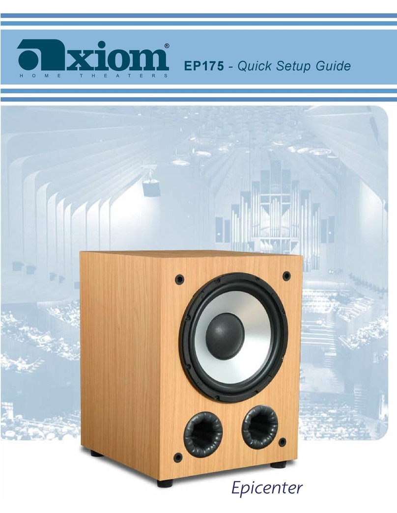 Axiom Audio EP175 Epicenter Quick setup guide