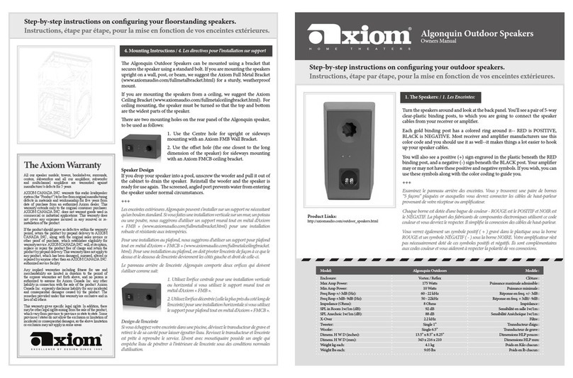 Axiom Algonquin User manual Axiom Algonquin User manual