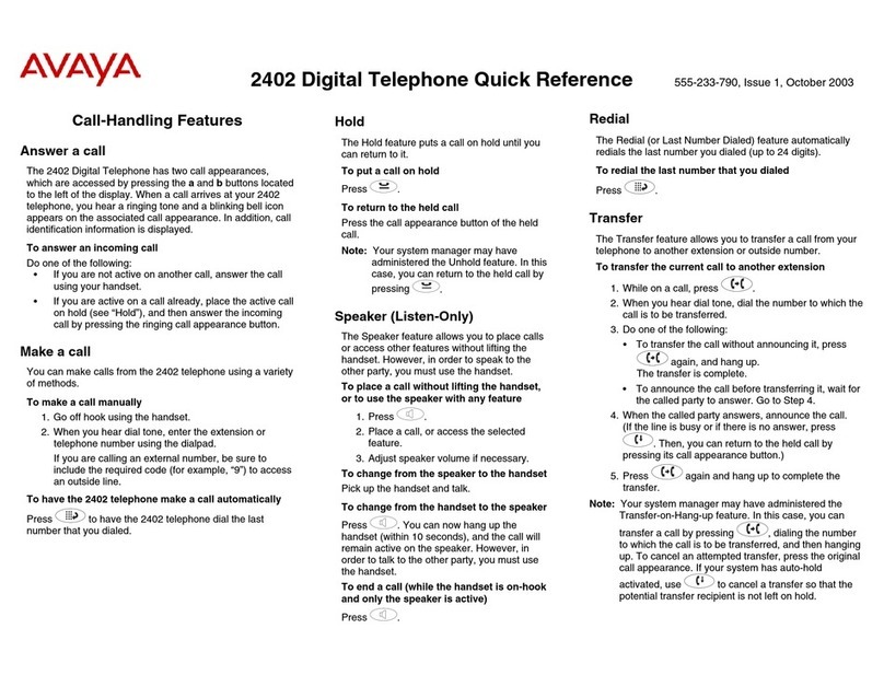 Avaya IP Office 2402 User manual