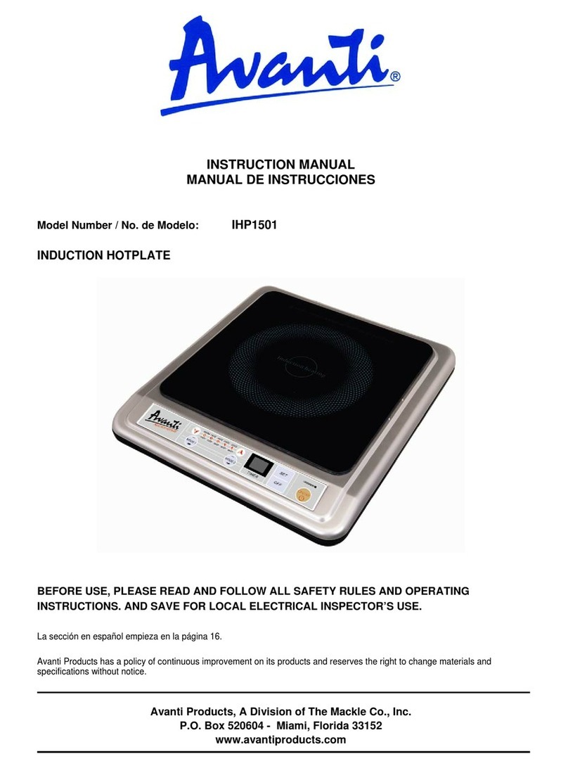 Avanti IHP1501 instruction manual