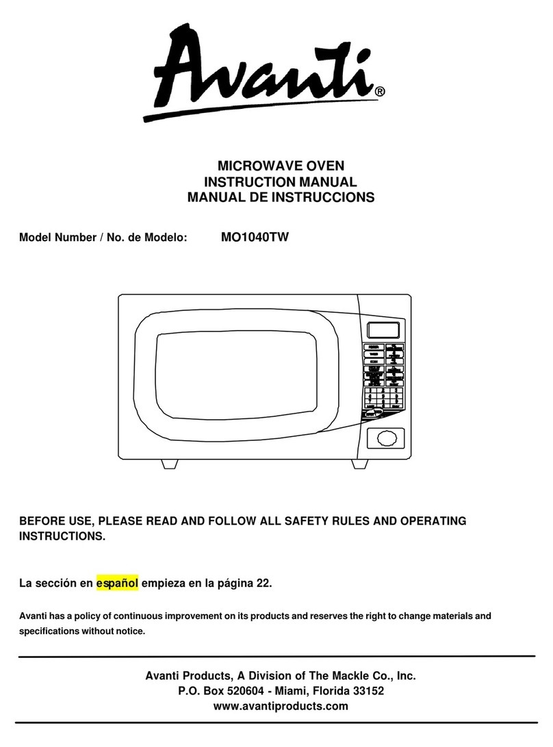 Avanti MO1040TW User manual