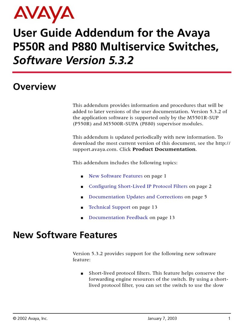 Avaya Cajun P550R User guide addendum