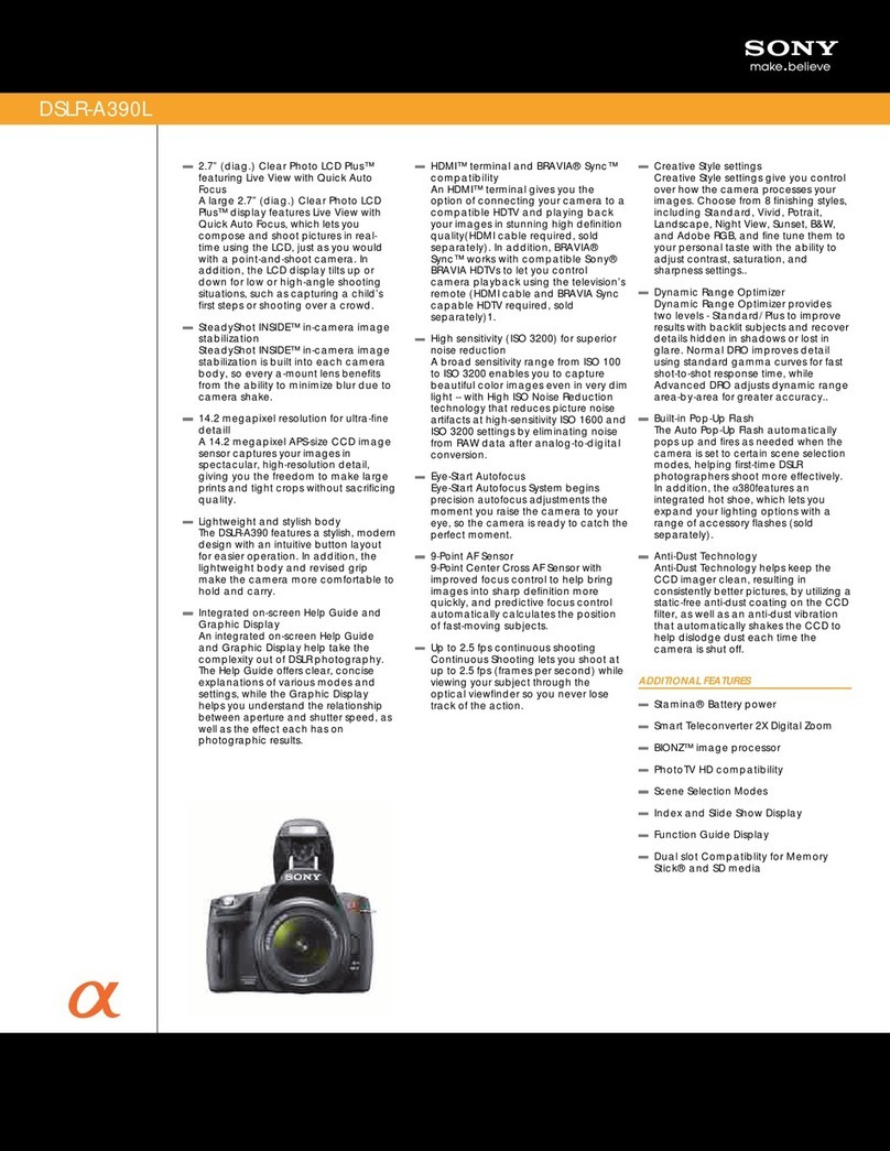 Sony A390L2LENSKIT User manual