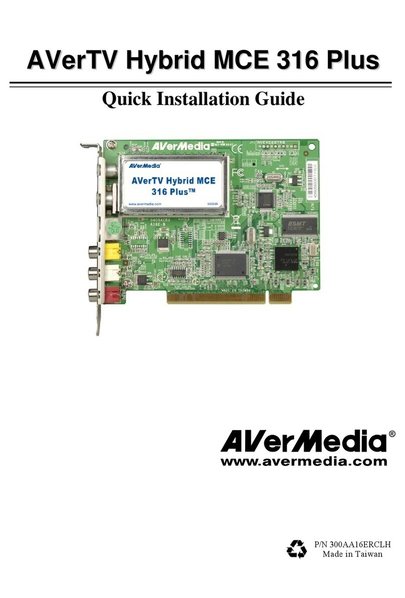 Avermedia AVerTV Hybrid MCE 316 Plus Quick installation guide