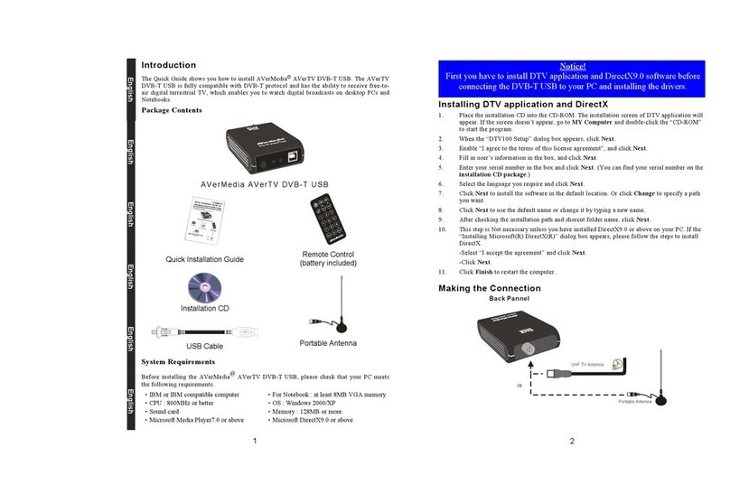 Avermedia AVerMedia DVB-T USB Quick installation guide