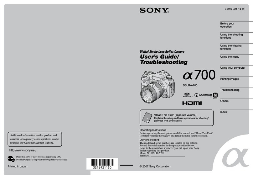 Sony DSLR-A700H User’s Guide User manual