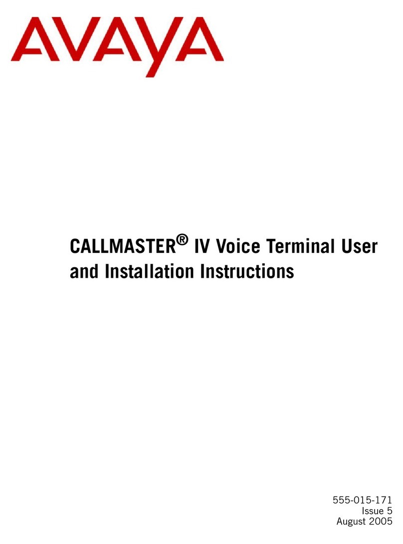 Avaya Definity Callmaster IV Operating instructions