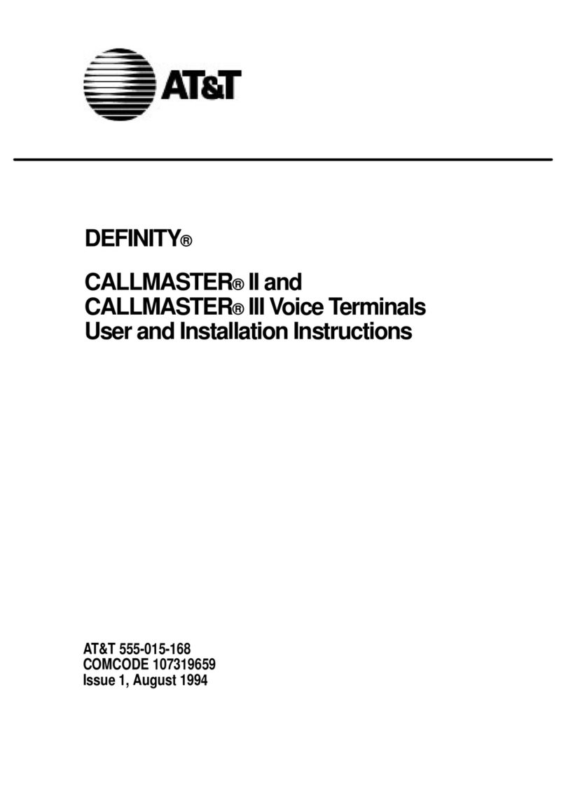 AT&T Definity Callmaster II User and installation instructions