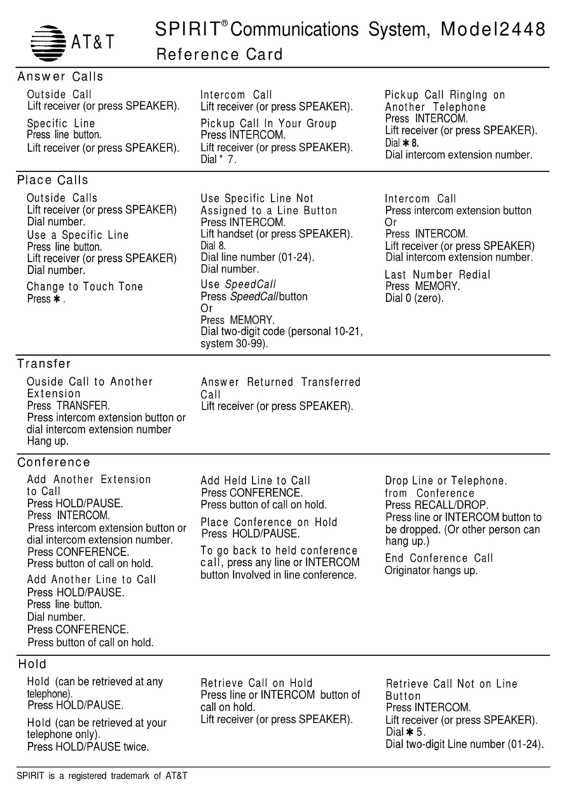 AT&T SPIRIT 2448 Expansion Unit Parts list manual