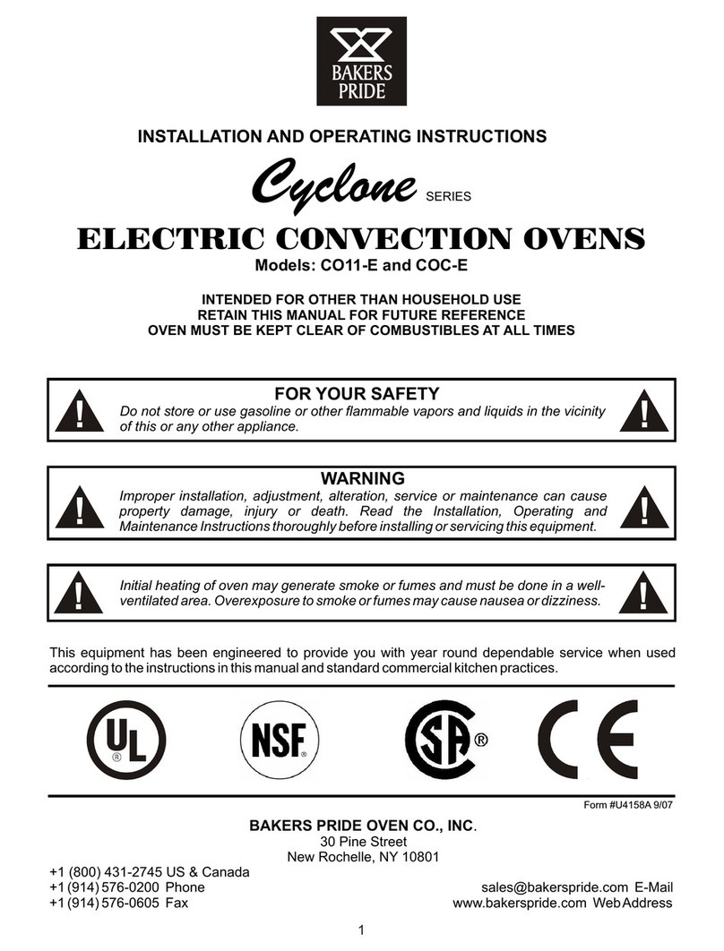 Bakers Pride Cyclone CO11-E1 User manual