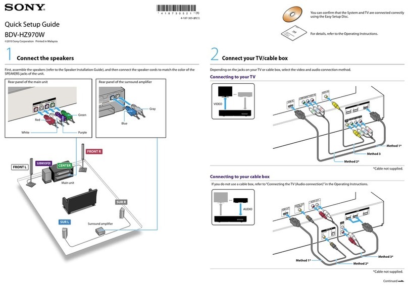 Sony BDV-HZ970W  (UWA-BR100) Quick setup guide