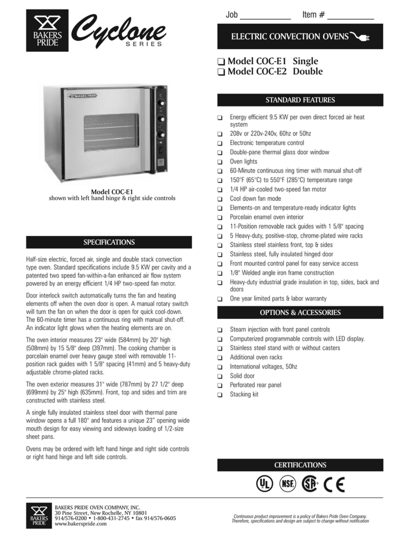 Bakers Pride Cyclone COC-E1 User manual