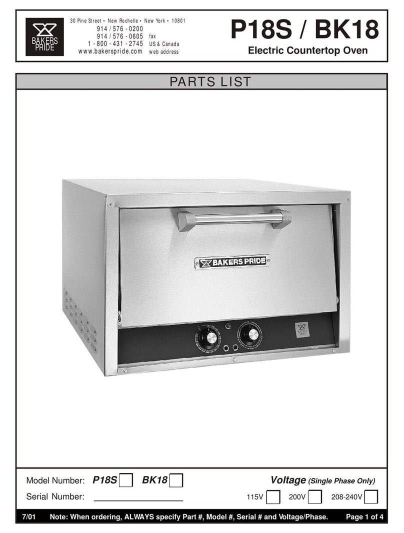 Bakers Pride BK-18 User manual