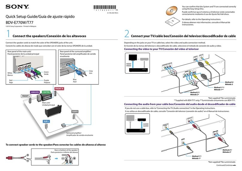 Sony BDV-E770W  (UWA-BR100) Quick setup guide