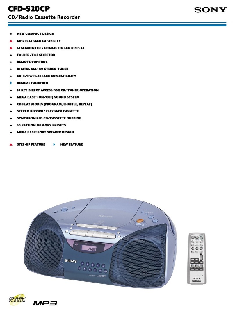Sony CFD-S20CP - Cd Radio Cassette-corder User manual