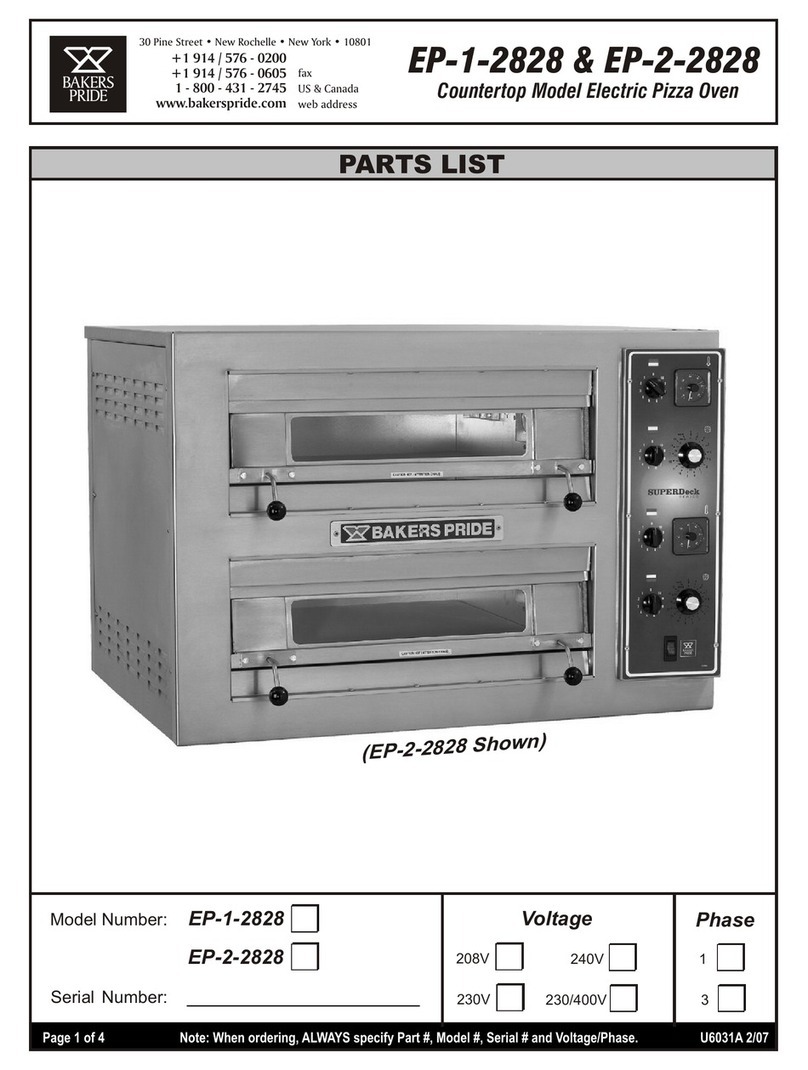 Bakers Pride EP-1-2828 parts list Bakers Pride EP-1-2828 parts list