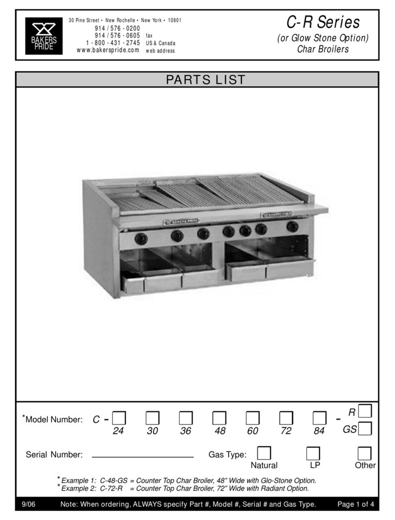 Bakers Pride C-24R parts list