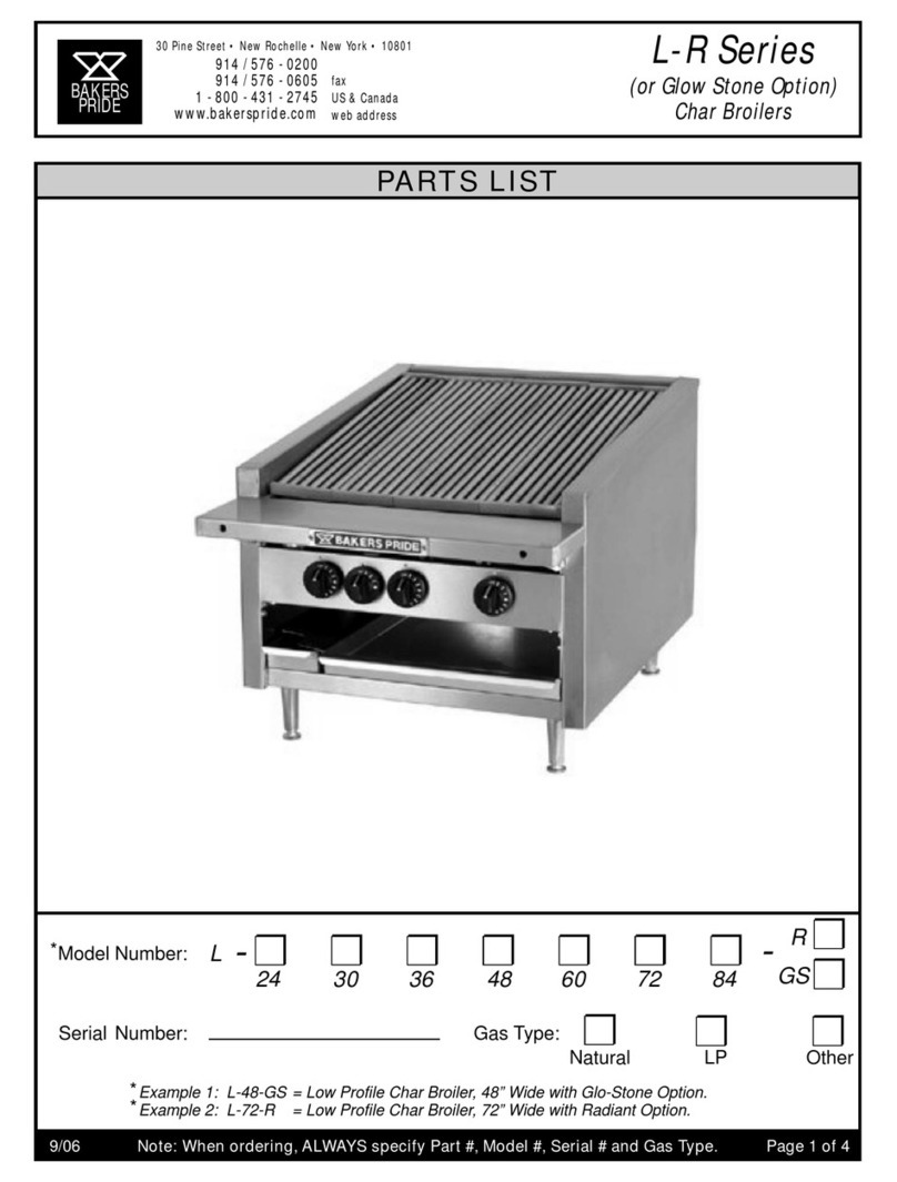 Bakers Pride Dante L-24R parts list
