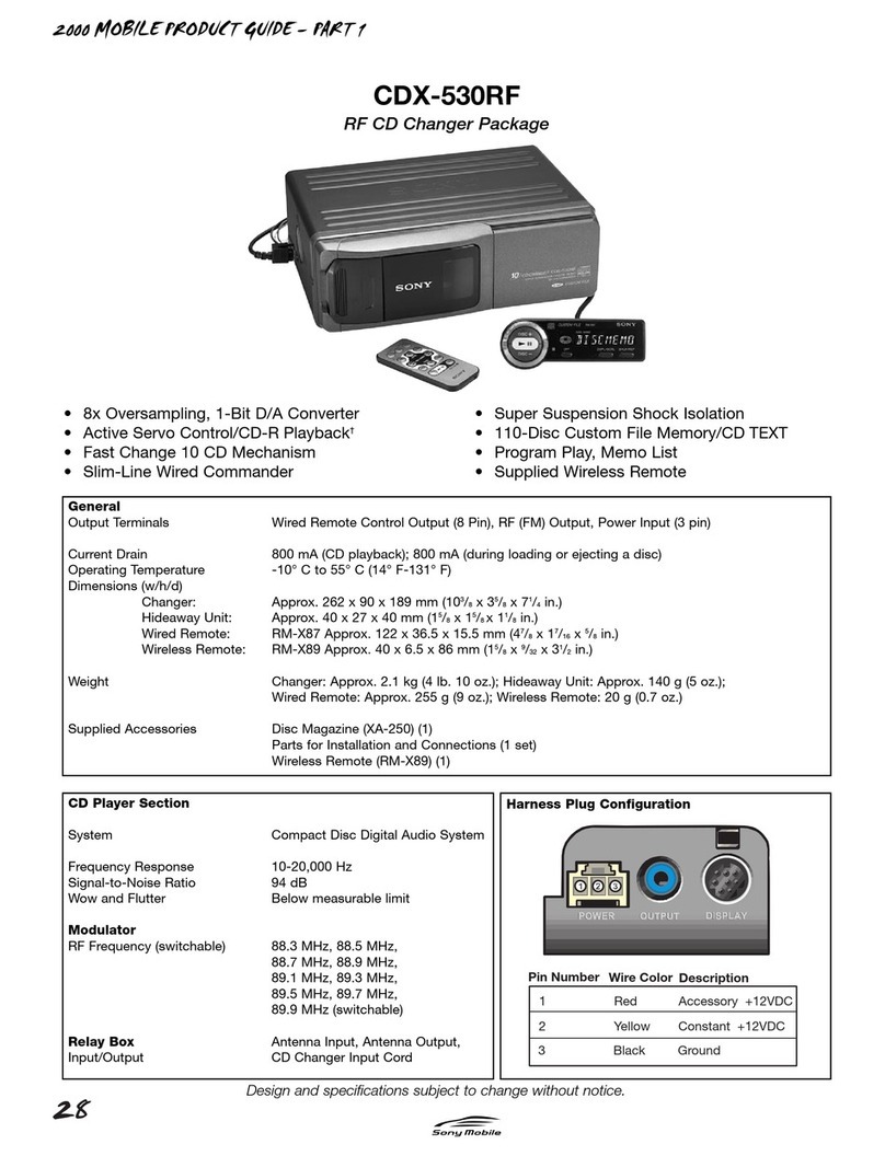 Sony CDX-530RF - Compact Disc Changer System Product guide