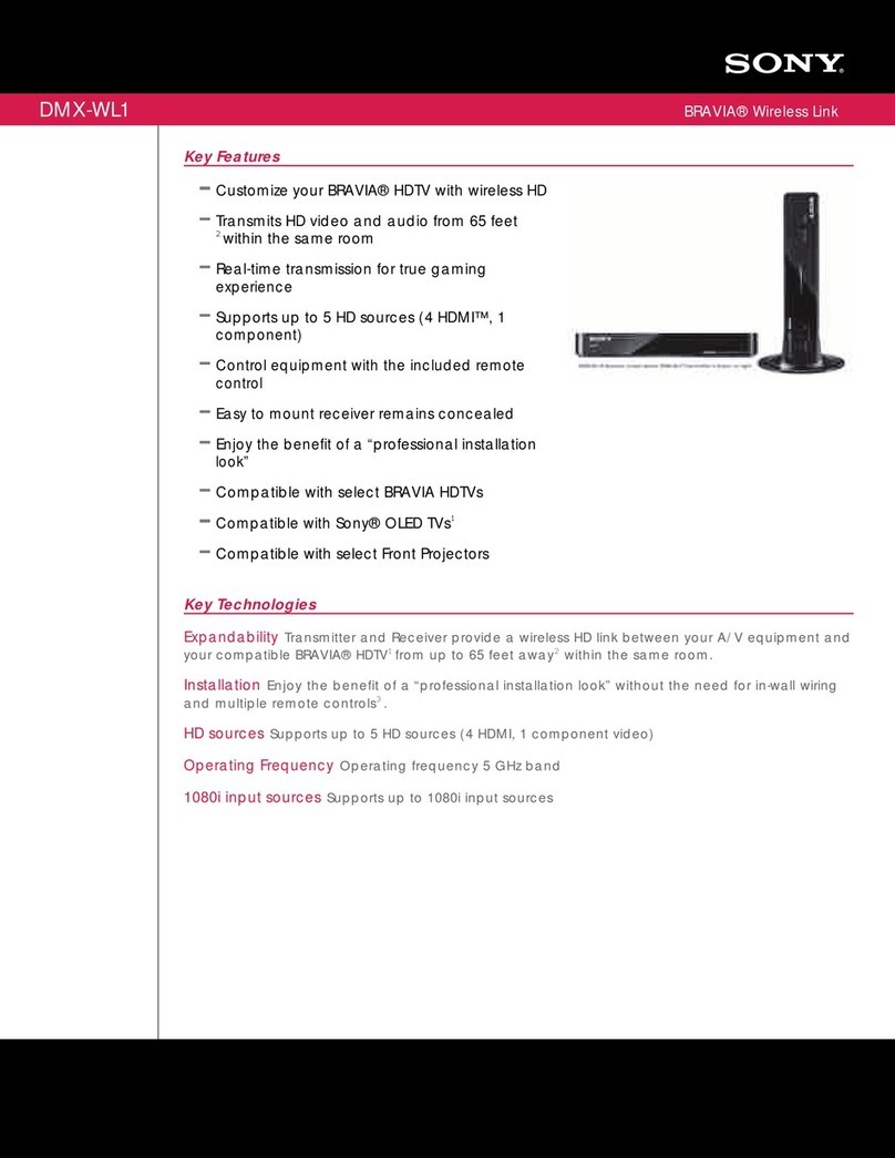 Sony DMXWL1 - BRAVIA Wireless HD Link User manual