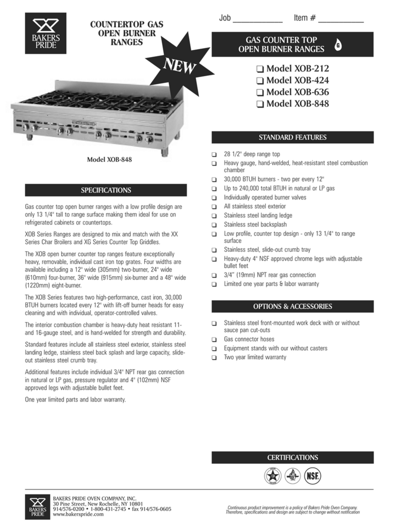 Bakers Pride XOB-212 Specifications