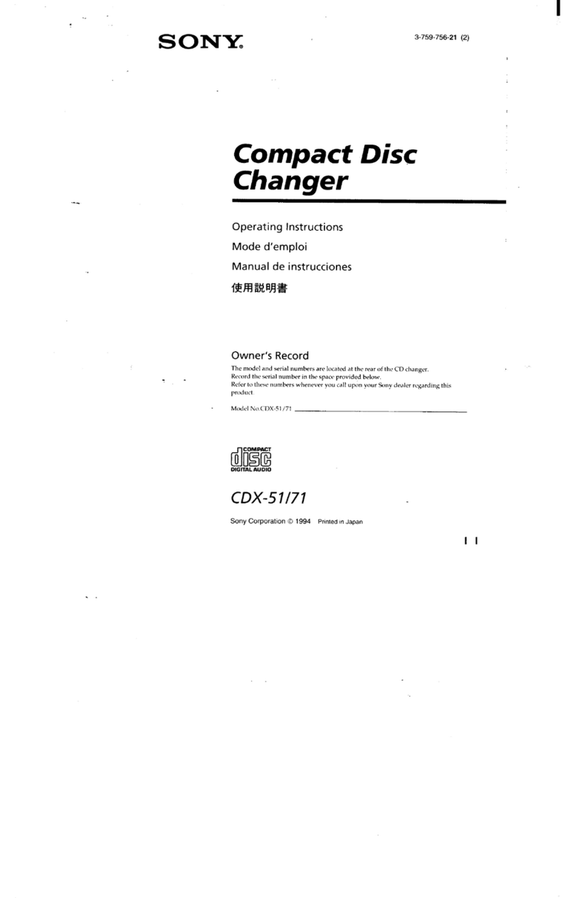 Sony CDX-81 - Fm-am Compact Disc Player User manual