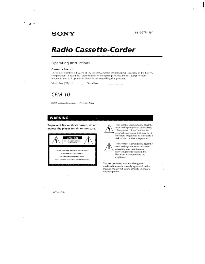 Sony CFM-10 Operating Instructions  (primary... User manual