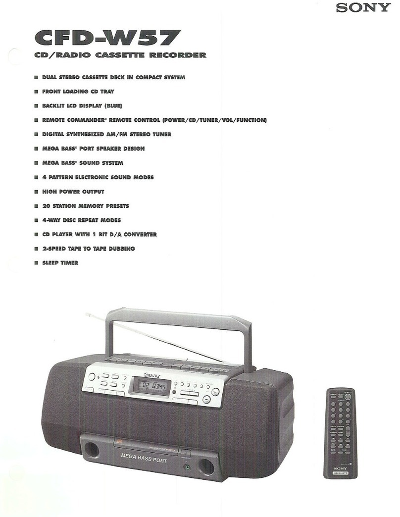 Sony CFD-W57 - Cd Radio Cassette-corder User manual Sony CFD-W57 - Cd Radio Cassette-corder User manual