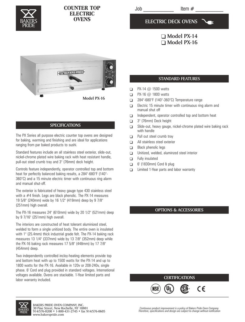 Bakers Pride PX-14 User manual
