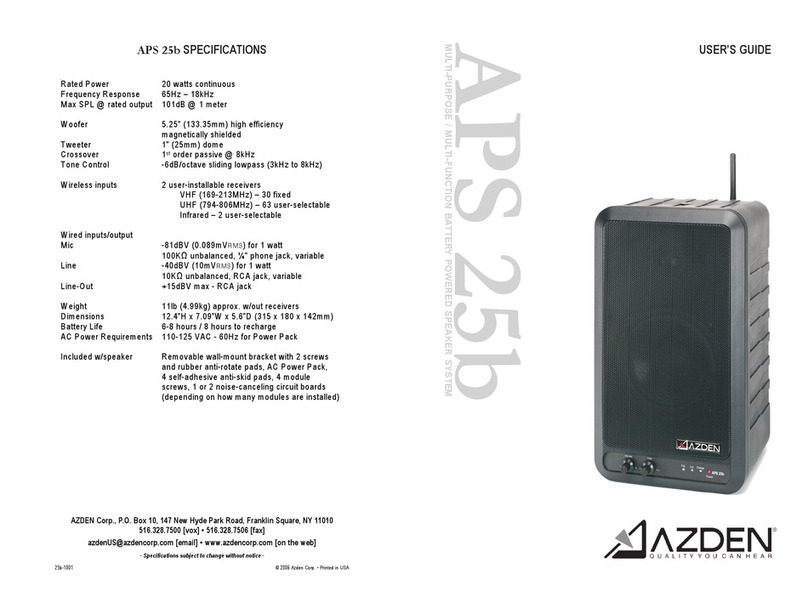 Azden APS 25b user guide