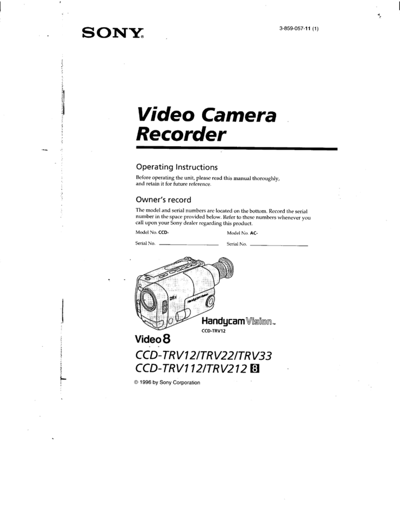 Sony CCD-TRV112 - Video Camera Recorder 8mm User manual