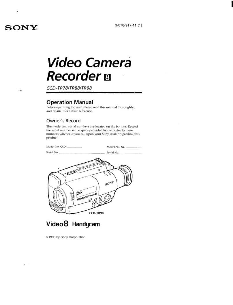Sony CCD-TR78 - Video Camera Recorder 8mm User manual Sony CCD-TR78 - Video Camera Recorder 8mm User manual
