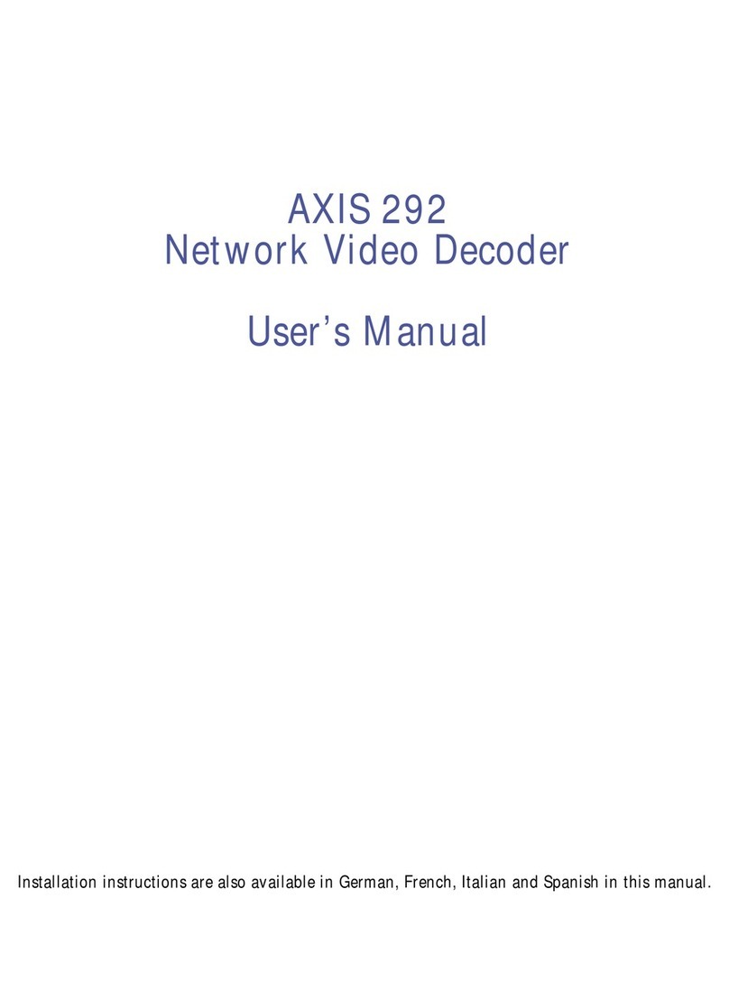 Axis 292 User manual