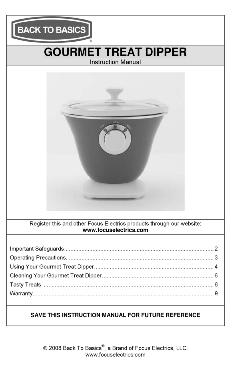 Back to Basics Gourmet Treat PC17581 User manual