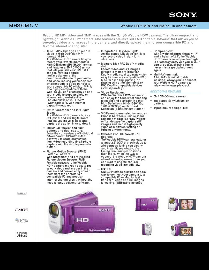 Sony MHS-CM1/V - Webbie Hd™ Mp4 Camera instruction manual