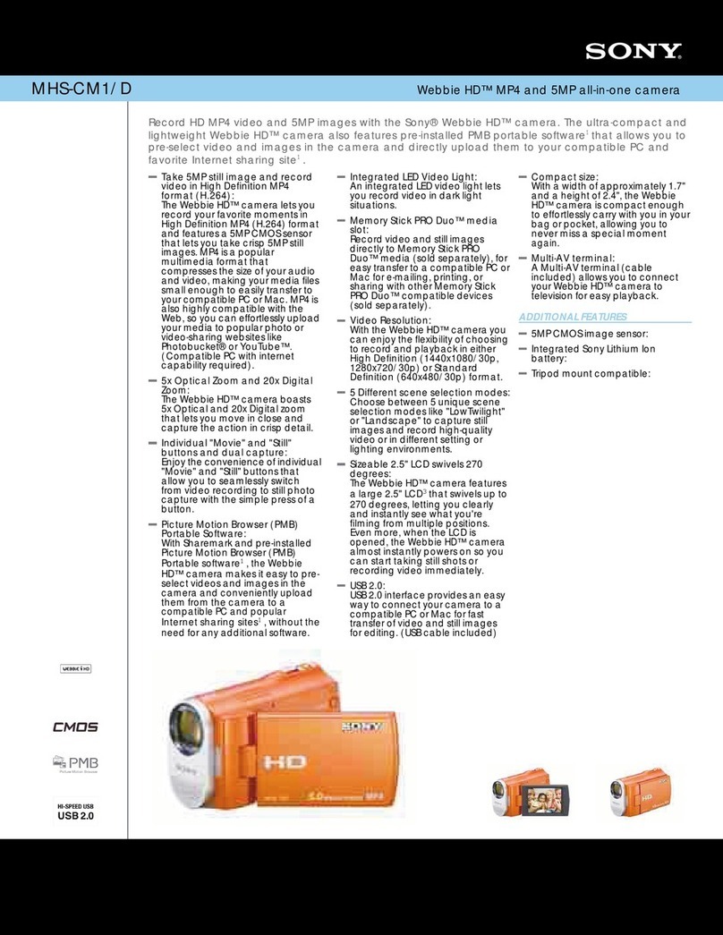 Sony MHS-CM1/D - Webbie Hd™ Mp4 Camera User manual