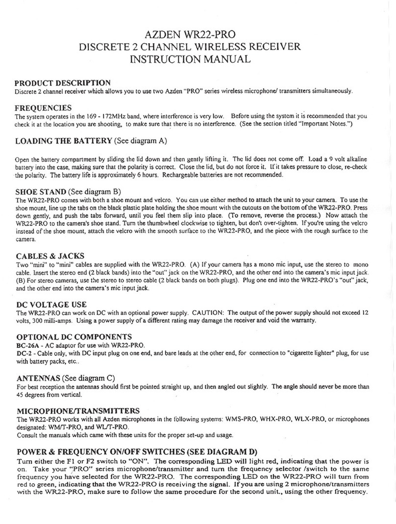 Azden WR22-PRO instruction manual