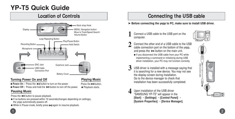 Samsung YP-T5H - YEPP 128 MB Digital Player User manual