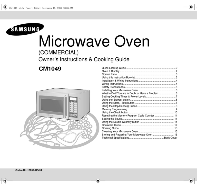 Samsung CM1049 Owner's instructions and cooking guide