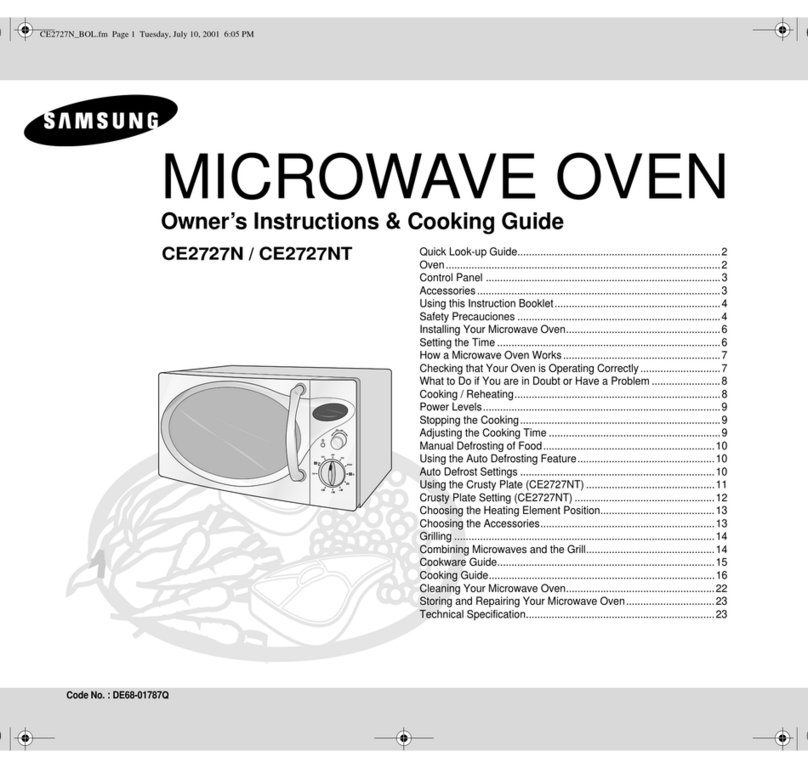 Samsung CE2717N Owner's instructions and cooking guide