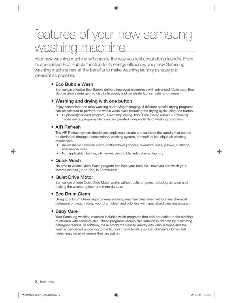Samsung WD0804W8E Safety information