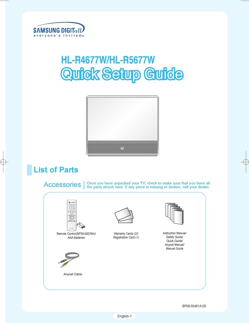 Samsung HLR4677W - 46" Rear Projection TV User manual