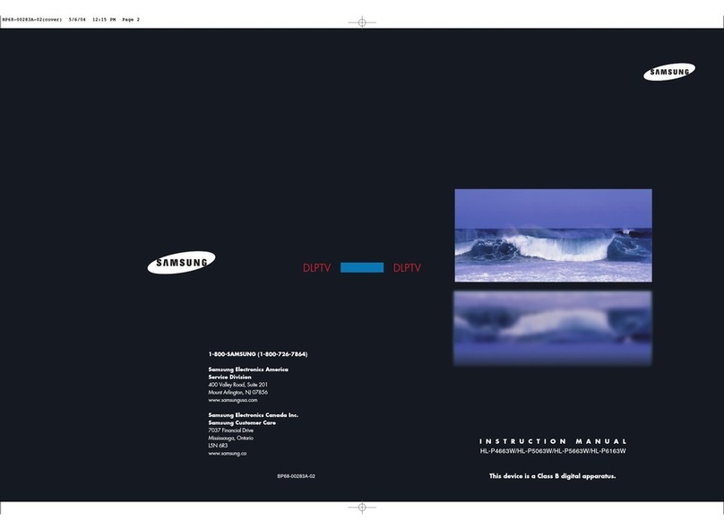 Samsung HLP4663W - 46" Rear Projection TV User manual