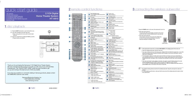 Samsung HT-X810 quick start guide