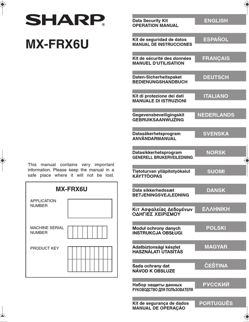 Sharp Data Security Kit User manual