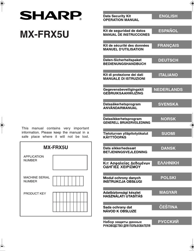 Sharp User Authentication Operation manual